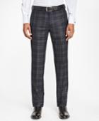 Brooks Brothers Men's Milano Fit Navy And Green Plaid Trousers