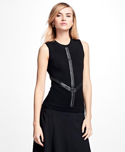 Brooks Brothers Sleeveless Ribbed Merino Wool Sweater