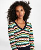 Brooks Brothers Women's Scalloped Stripe Pointelle Sweater