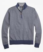 Brooks Brothers Men's Supima Cotton Cashmere Herringbone Half-zip Sweater