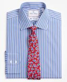 Brooks Brothers Men's Luxury Collection Slim Fitted Dress Shirt, Franklin Spread Collar Outline Stripe