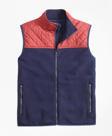 Brooks Brothers Quilted-yoke Polar Fleece Vest