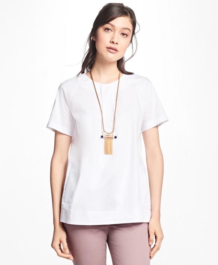Brooks Brothers Women's Stretch-cotton Raglan Popover Top
