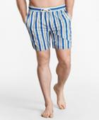 Brooks Brothers Montauk 6 Stripe Print Swim Trunks
