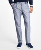 Brooks Brothers Men's Slim-fit Broken Twill Pleat-front Stretch Chinos