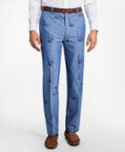 Brooks Brothers Men's Clark Fit Chambray Boat Print Pants