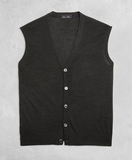 Brooks Brothers Golden Fleece 3-d Knit Fine-gauge Merino Button Vest