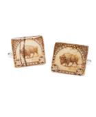 Brooks Brothers Men's Vintage Bison Stamp Cuff Links