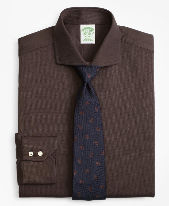 Brooks Brothers Men's Extra Slim Fit Slim-fit Dress Shirt, Textured Micro-check