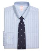 Brooks Brothers Non-iron Traditional Fit Brookscool Alternating Ground Stripe Dress Shirt