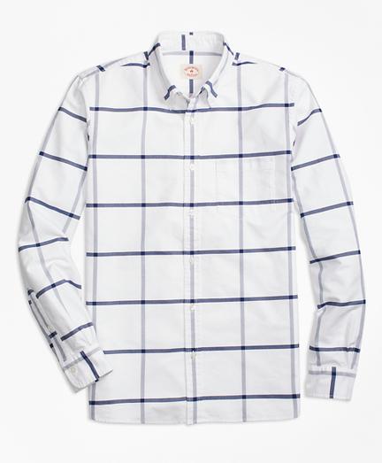 Brooks Brothers Windowpane Oxford Cotton Sport Shirt