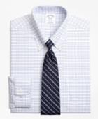 Brooks Brothers Men's Non-iron Slim Fit Brookscool Triple Windowpane Dress Shirt