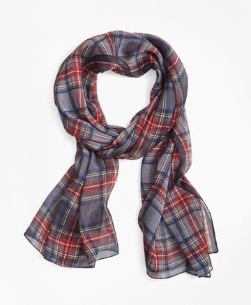Brooks Brothers Plaid Silk Scarf