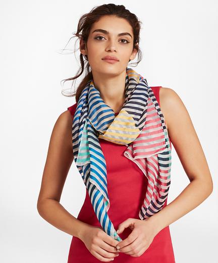 Brooks Brothers Striped Silk-blend Scarf