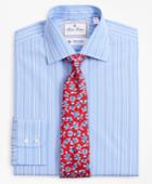 Brooks Brothers Men's Luxury Collection Regular Fit Classic-fit Dress Shirt, Franklin Spread Collar Ribbon Stripe