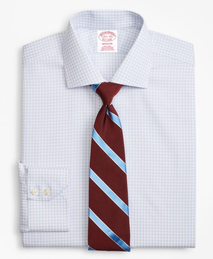 Brooks Brothers Men's Regular Fit Classic-fit Dress Shirt, Non-iron Two-tone Windowpane