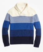 Brooks Brothers Men's Color-block Cotton Shaker Shawl-collar Sweater