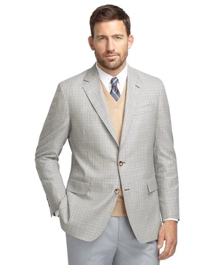 Brooks Brothers Regent Fit Tan And Olive With Blue Check Sport Coat