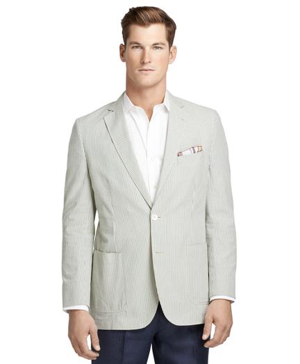 Brooks Brothers Fitzgerald Fit Vintage Green Seersucker Sport Coat