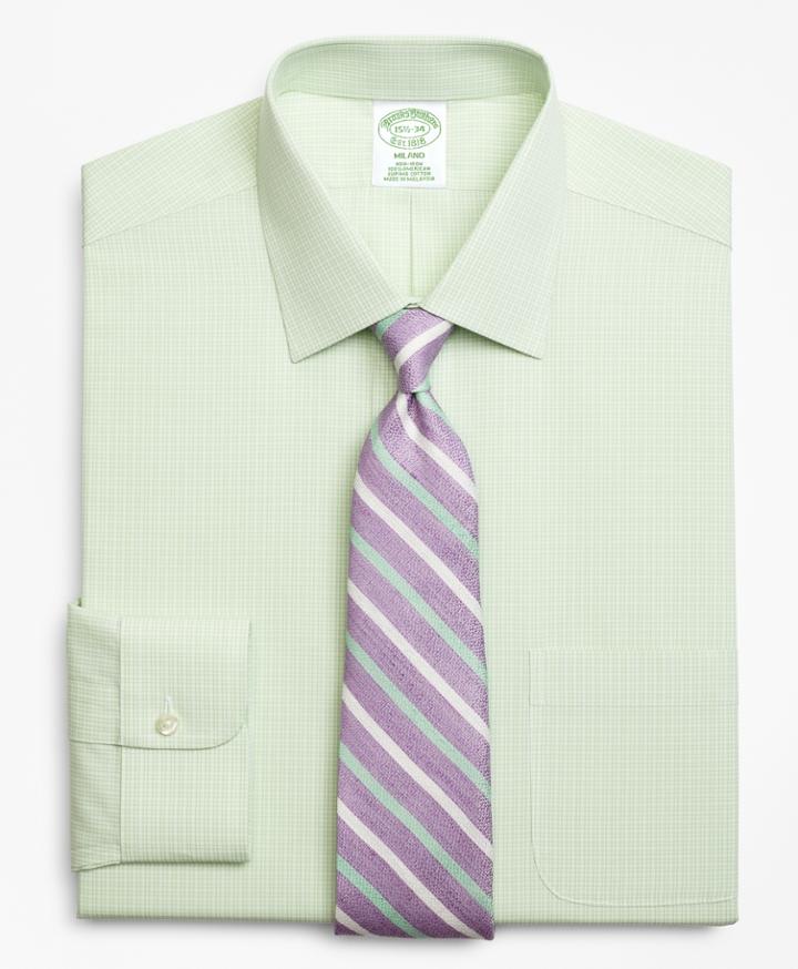 Brooks Brothers Extra Slim Fit Slim-fit Dress Shirt, Non-iron Micro-framed Gingham