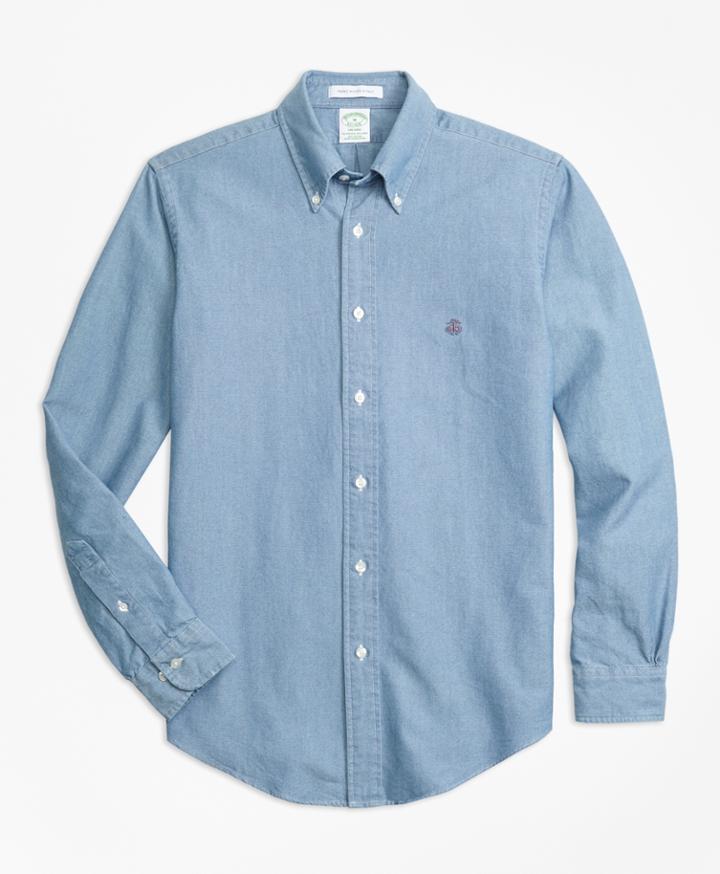 Brooks Brothers Men's Milano Fit Indigo Sport Shirt