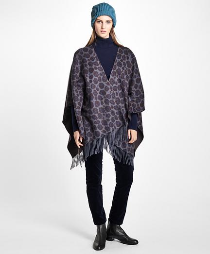 Brooks Brothers Double-faced Animal-print Cashmere Ruana