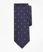 Brooks Brothers Textured Ground Flower And Square Tie