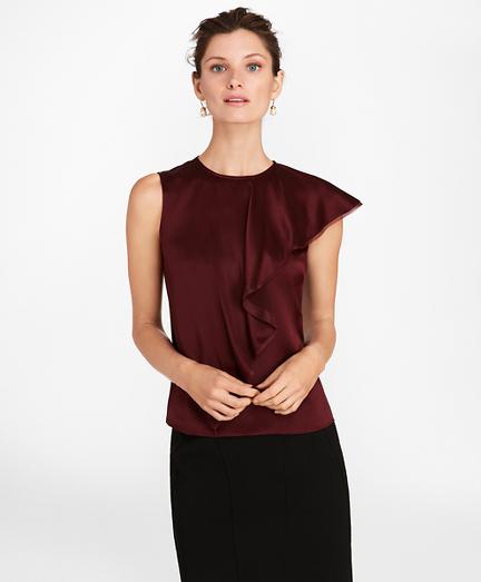 Brooks Brothers Draped Silk Satin Blouse