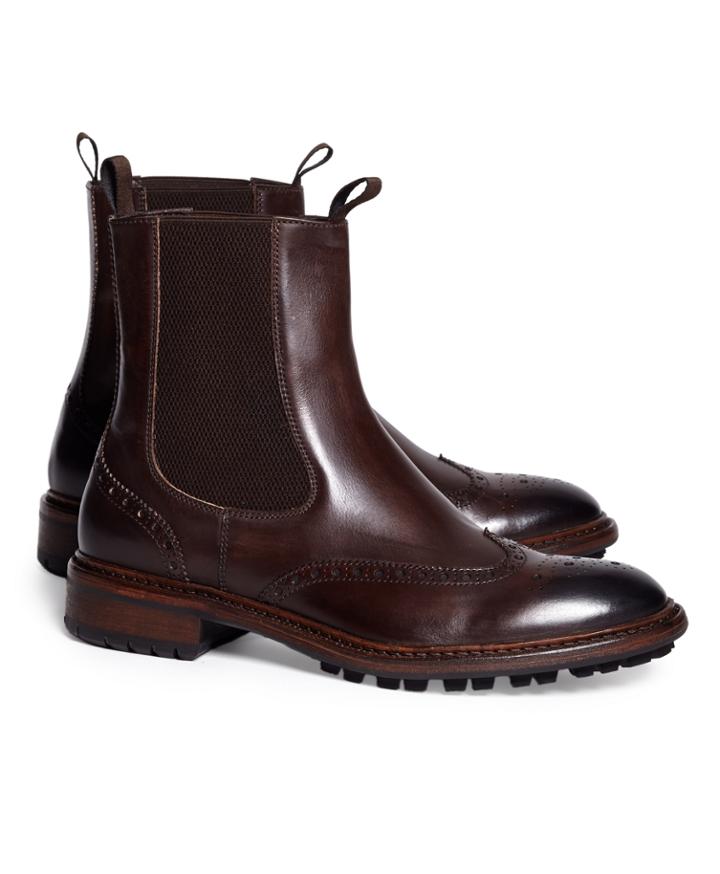 Brooks Brothers Men's Wingtip Lug Sole Chelsea Boot