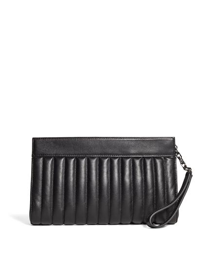 Brooks Brothers Leather Quilted Clutch