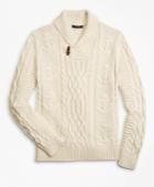 Brooks Brothers Men's Supima Cotton Anchor Cable Shawl Collar Cardigan