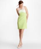 Brooks Brothers Colorblock Linen-blend Dupioni Shift Dress
