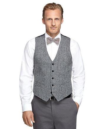 Brooks Brothers Harris Tweed Wool Vest