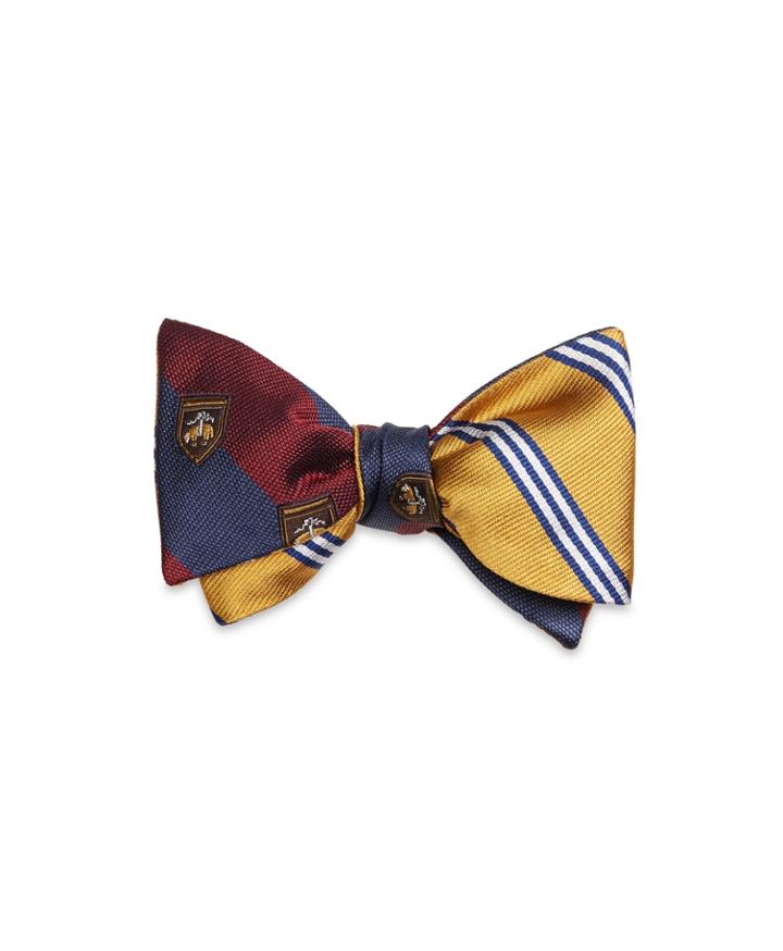 Brooks Brothers Men's Mini Bb#1 Stripe With Crest Reversible Bow Tie