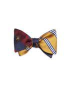 Brooks Brothers Men's Mini Bb#1 Stripe With Crest Reversible Bow Tie