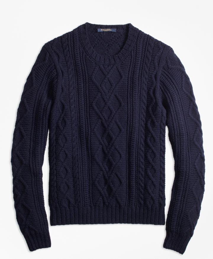 Brooks Brothers Men's Hand-knit Merino Wool And Alpaca Crewneck Sweater