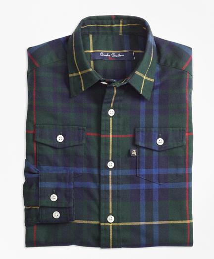 Brooks Brothers Stewart Hunting Plaid Flannel Sport Shirt