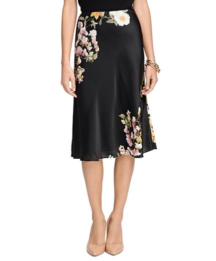 Brooks Brothers Petite Silk Floral A-line Skirt