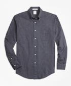 Brooks Brothers Men's Regent Fit Indigo Chambray Micro-check Sport Shirt