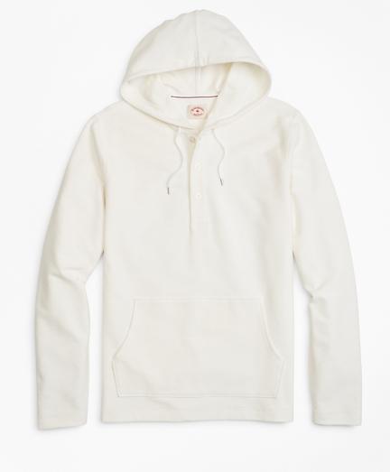 Brooks Brothers Solid French Terry Hooded Henley
