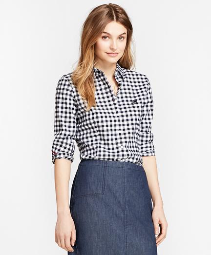 Brooks Brothers Gingham Brushed-twill Shirt