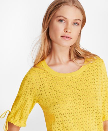Brooks Brothers Elbow-sleeve Cotton Pointelle Sweater