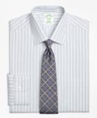 Brooks Brothers Men's Non-iron Extra Slim Fit Alternating Stripe Dress Shirt