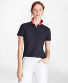 Brooks Brothers Women's Slim-fit Cotton Pique Contrast-collar Polo Shirt