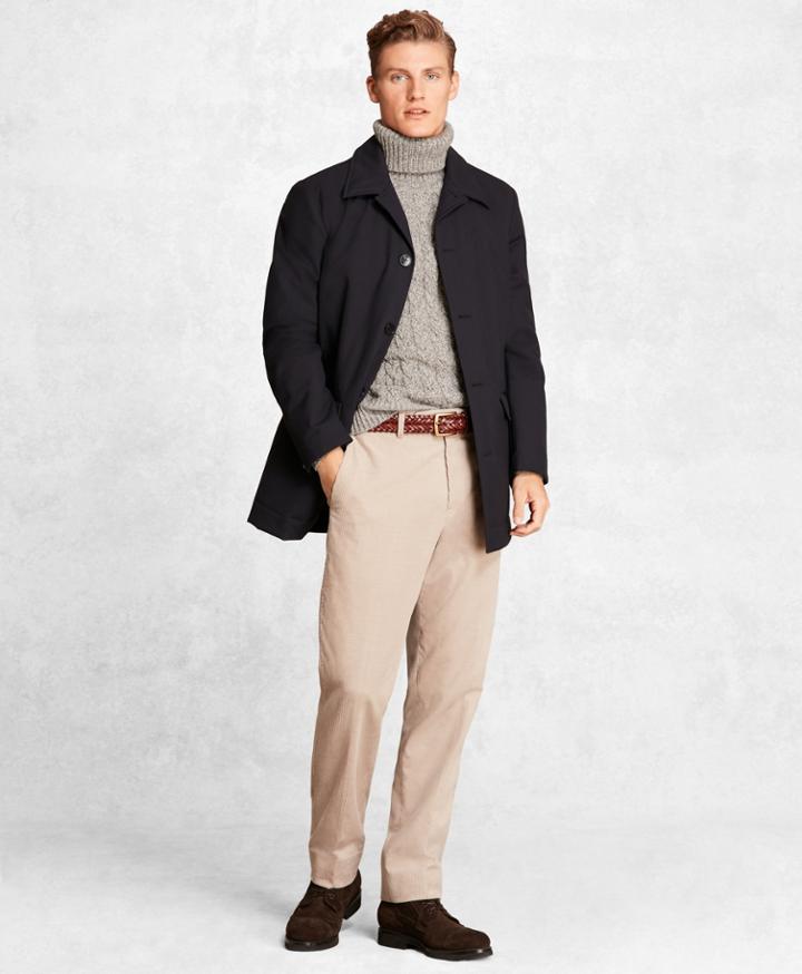 Brooks Brothers Men's Golden Fleece Wool Tech Short Trench Coat