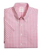 Brooks Brothers Men's Supima Cotton Non-iron Regular Fit Short-sleeve Gingham Sport Shirt