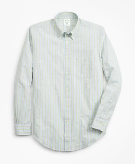 Brooks Brothers Milano Fit Bb#1 Stripe Seersucker Sport Shirt