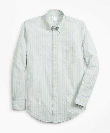 Brooks Brothers Milano Fit Bb#1 Stripe Seersucker Sport Shirt