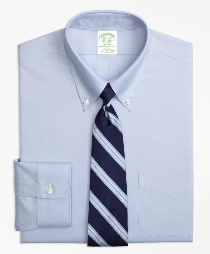 Brooks Brothers Men's Stretch Extra Slim Fit Slim-fit Dress Shirt, Non-iron Button-down Collar