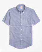 Brooks Brothers Men's Non-iron Madison Fit Micro Check Short-sleeve Sport Shirt